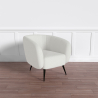 Buy White boucle upholstered armchair - Nuba  White 60338 Home delivery