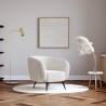 Buy White boucle upholstered armchair - Nuba  White 60338 - in the EU