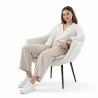 Armchair with Armrests - Upholstered in Boucle Fabric - Eila image 7