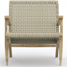 Buy Accent Armchair, Boho Style, Wood and Cotton - Lueb Natural wood 60344 - in the EU