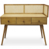 Buy Desk in Cannage Design, Mango and Oak - Oka Natural wood 60348 - in the EU