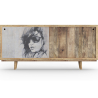 Buy Wooden Sideboard - Vintage Design - Woman Drawing - Lucil Natural wood 60355 Home delivery