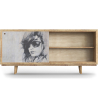 Buy Wooden Sideboard - Vintage Design - Woman Drawing - Lucil Natural wood 60355 - in the EU