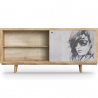 Buy Wooden Sideboard - Vintage Design - Woman Drawing - Lucil Natural wood 60355 with a guarantee