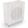 Buy Storage Cabinet in Boho Bali Style, Wood and Metal - Leuwa White 60381 - prices