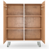 Buy Storage Cabinet in Boho Bali Style, Wood and Metal - Leuwa White 60381 in the Europe