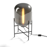 Buy Table lamp in modern design, metal and glass - Grau Amber 60396 at Privatefloor