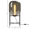 Buy Glass floor lamp in modern design, metal and glass - Grau - 75cm Smoke 60398 home delivery