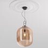 Buy Glass pendant light in modern design, metal and glass - Grau - Medium Amber 60402 - in the EU
