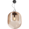 Buy Glass pendant light in modern design, metal and glass - Grau - Big Amber 60403 in the Europe