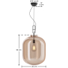 Buy Glass pendant light in modern design, metal and glass - Grau - Big Amber 60403 with a guarantee
