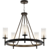 Buy Chandelier Ceiling Lamp Vintage Style in Metal - Loney Black 60406 in the Europe