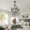 Buy Chandelier Ceiling Lamp Vintage Style in Metal - Loney Black 60406 - prices