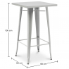 Buy Silver Table and 4 Backrest Bar Stools Set - Industrial Design - Bistrot Stylix Silver 60432 - prices