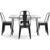 Buy Pack Dining Table and 4 Dining Chairs Industrial Design - New Edition - Bistrot Stylix Gold 60441 - prices