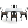 Buy Pack Dining Table and 4 Dining Chairs Industrial Design - New Edition - Bistrot Stylix Gold 60441 at Privatefloor