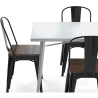 Buy Pack Dining Table and 4 Dining Chairs Industrial Design - New Edition - Bistrot Stylix Gold 60441 in the Europe