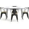Pack Dining Table and 4 Dining Chairs with Armrests Industrial Design - New Edition - Bistrot Stylix image 7