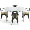 Pack Dining Table and 4 Dining Chairs with Armrests Industrial Design - New Edition - Bistrot Stylix image 7