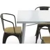 Pack Dining Table and 4 Dining Chairs with Armrests Industrial Design - New Edition - Bistrot Stylix image 7