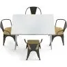 Pack Dining Table and 4 Dining Chairs with Armrests Industrial Design - New Edition - Bistrot Stylix image 7