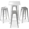 Buy Pack White Stool Table & 4 Bar Stools Industrial Design - Metal - New Edition - Bistrot Stylix Pastel yellow 60443 Home delivery