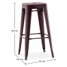 Buy Pack Stool Table AND 4 Bar Stools Industrial Design - Metal - New Edition - Bistrot Stylix Bronze 60444 with a guarantee