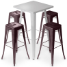 Buy Pack Stool Table AND 4 Bar Stools Industrial Design - Metal - New Edition - Bistrot Stylix Bronze 60444 - prices