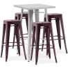 Buy Pack Stool Table AND 4 Bar Stools Industrial Design - Metal - New Edition - Bistrot Stylix Bronze 60444 Home delivery