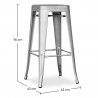Buy Pack White Stool Table and Pack of 4 Bar Stools - Industrial Design - Metal - New Edition - Bistrot Stylix Grey blue 60445 with a guarantee