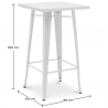 Buy Pack White Stool Table and Pack of 4 Bar Stools - Industrial Design - Metal - New Edition - Bistrot Stylix Grey blue 60445 - in the EU