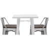 Buy White Bar Table + X2 Bar Stools Set Bistrot Stylix Industrial Design Metal and Dark Wood - New Edition Silver 60447 at Privatefloor