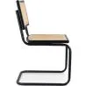 Dining Chair - Vintage Design - Wood and Natural Rattan - Black - Bastral image 7