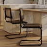 Buy Dining Chair - Vintage Design - Wood and Natural Rattan - Black - Bastral Black 60451 in the Europe