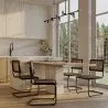Dining Chair - Vintage Design - Wood and Natural Rattan - Black - Bastral image 7