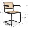 Dining Chair with Armrests - Vintage - Wood and Rattan - Bastral image 7