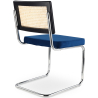 Buy Dining Chair - Upholstered in Velvet - Wood and Rattan - Hyre Dark blue 60455 with a guarantee