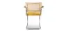 Dining Chair with Armrests - Velvet Upholstery - Wood & Rattan - Martha image 7