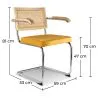 Dining Chair with Armrests - Velvet Upholstery - Wood & Rattan - Martha image 7