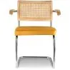 Dining Chair with Armrests - Velvet Upholstery - Wood & Rattan - Martha image 7