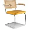Dining Chair with Armrests - Velvet Upholstery - Wood & Rattan - Martha image 7