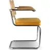 Dining Chair with Armrests - Velvet Upholstery - Wood & Rattan - Martha image 7