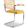 Dining Chair with Armrests - Velvet Upholstery - Wood & Rattan - Martha image 7