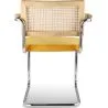 Dining Chair with Armrests - Velvet Upholstery - Wood & Rattan - Martha image 7