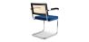 Wooden Dining Chair with Armrests - Velvet Upholstery - Wood & Rattan - Hyre image 7