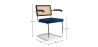 Wooden Dining Chair with Armrests - Velvet Upholstery - Wood & Rattan - Hyre image 7