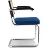 Wooden Dining Chair with Armrests - Velvet Upholstery - Wood & Rattan - Hyre image 7
