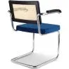 Wooden Dining Chair with Armrests - Velvet Upholstery - Wood & Rattan - Hyre image 7