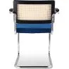Wooden Dining Chair with Armrests - Velvet Upholstery - Wood & Rattan - Hyre image 7