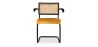 Dining Chair with Armrests - Upholstered in Velvet - Wood and Rattan - Puila image 7